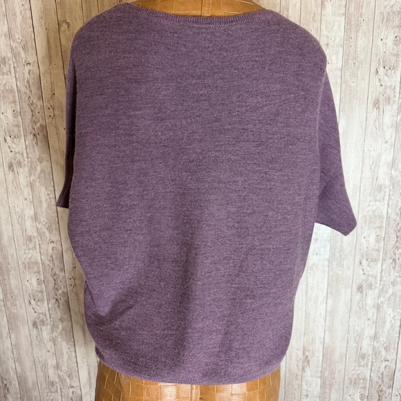 The Reset by R Label Purple Dolman Sleeve Wool Pullover Sweater - Picture 3 of 6